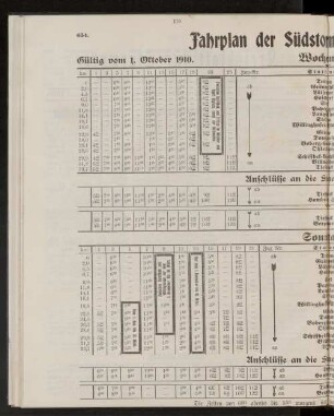Fahrplan der Südstormarnschen Kreisbahn.