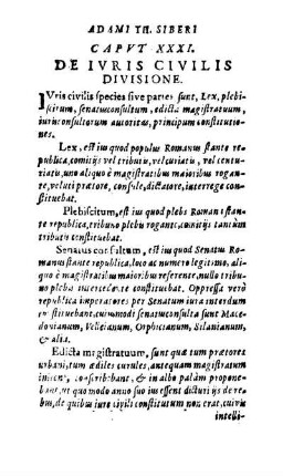 Capvt. XXXI. De Ivris Civilis Divisione