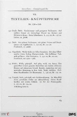 VII. Textilien – Knüpfteppiche (Nr. 130-140) mit Tafeln