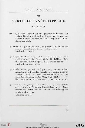 VII. Textilien – Knüpfteppiche (Nr. 130-140) mit Tafeln