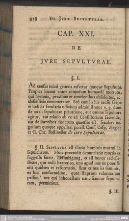 Cap. XXI. De Jure Sepulturae