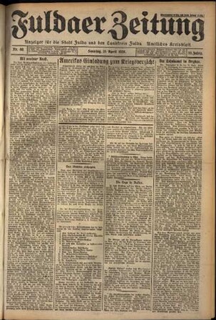 Erste Ausgabe vom Sonntag, den 15. April 1928.