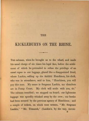 The Kickleburys on the rhine : By M. A. Titmarsh