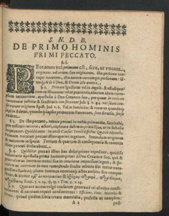De Primo Hominis Primi Peccato. § 1. - 55.