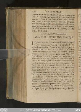 Epist. LXIV. Ruraemondum. Arnoldo Dureno, Aerarii Regii Praefecto.