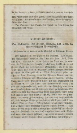Vierter Abschnitt. Der Erdboden, die Steine, Metalle, das Salz, die unterirdischen Brennstoffe
