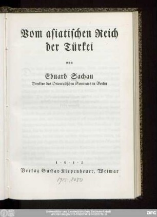 Vom asiatischen Reich der Türkei