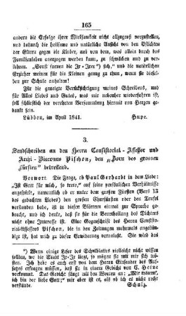 Sendschreiben an den Herrn Consistorial - Assessor und Archi - Diaconus Pischon, den "Zorn des grossen Fürsten" betreffend