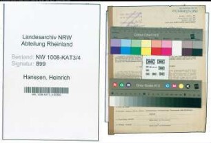 Entnazifizierung Heinrich Hanssen , geb. 01.04.1901 (Beamter)