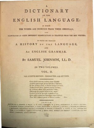 Dictionary of the English language. 2 (1799)