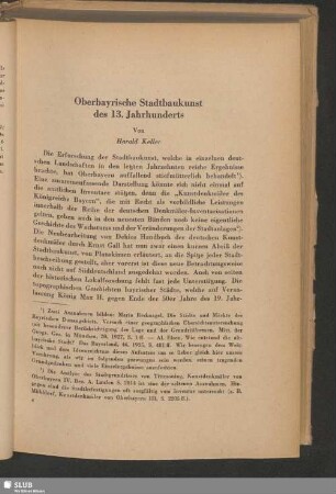 Oberbayrische Stadtbaukunst des 13. Jahrhunderts