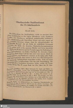Oberbayrische Stadtbaukunst des 13. Jahrhunderts