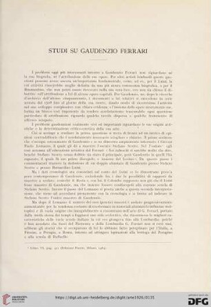 29: Studi su Gaudenzio Ferrai, [1]