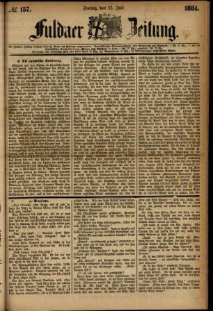 Ausgabe vom Freitag, den 11. Juli 1884.