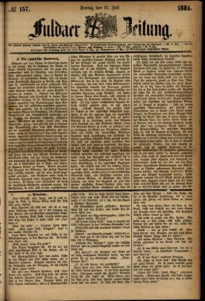 Ausgabe vom Freitag, den 11. Juli 1884.