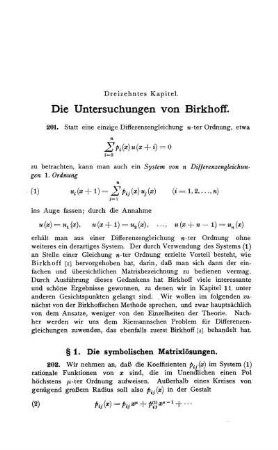 § 1. Die symbolischen Matrixlösungen.
