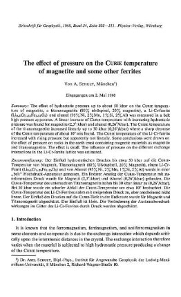 The effect of pressure on the Curie temperature of magnetite and some other ferrites