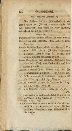 III. Seltene Bücher
