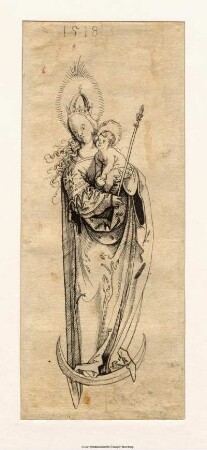 Madonna, auf dem Halbmond stehend