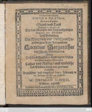 Christianorum Status & Solatium