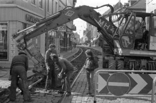 Austausch der Straßenbahngleise in der Pfinztalstraße