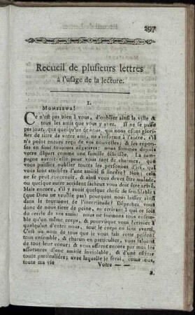 Recueil de plusieurs lettres...
