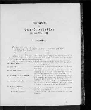 Jahresbericht der Bau-Deputation für das Jahr 1893.