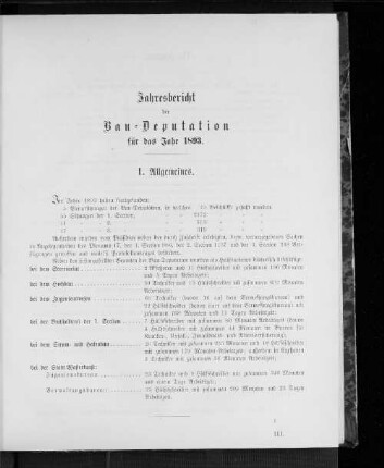 Jahresbericht der Bau-Deputation für das Jahr 1893.