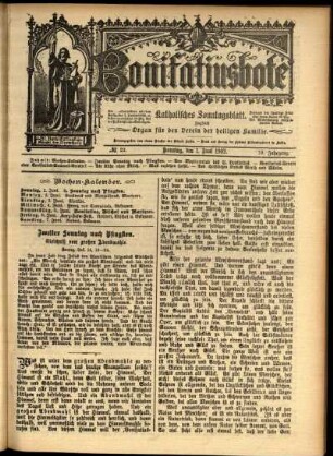 Erste Ausgabe vom Sonntag, den 01. Juni 1902.