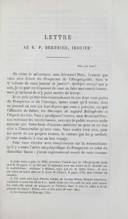 Lettre au R. P. Berthier, Jésuite