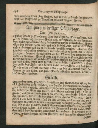 Am zweyten heiligen Pfingsttage.
