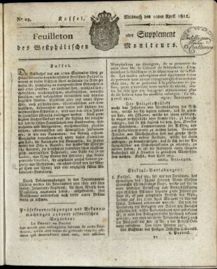 No. 29, Mittwoch den 10ten April 1811