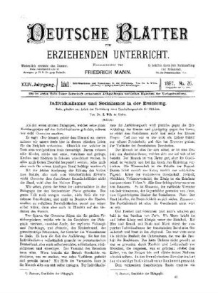 Individualismus und Sozialismus in der Erziehung : (Schluss)