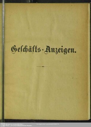 Geschäfts-Anzeigen