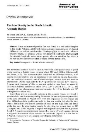 Electron density in the South Atlantic anomaly region