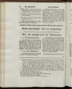 Sieben und dreisigste Tafel der Nomenclatur. [bis] Acht und vierzigste Tafel der Nomenclatur.