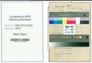 Entnazifizierung Maria Stolz , geb. 15.01.1898 ()