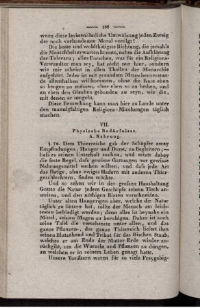 VII. Physische Bedürfnisse