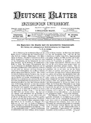 Das Eigenrecht des Kindes und die menschliche Gemeinschaft; ein Beitrag zur pädagogischen Reformbewegung der Gegenwart : (Fortsetzung)