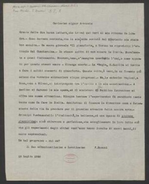 Brief an Luigi Ansbacher : 15.07.1920