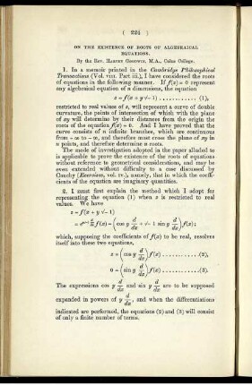 On the existence of roots of algebraical equations.