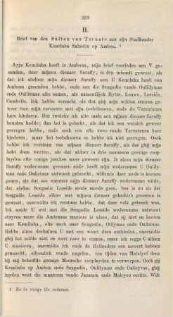 H. Brief van den Sultan van Ternate aan zijn stadhouder Kimelaha Sabadin op Ambon