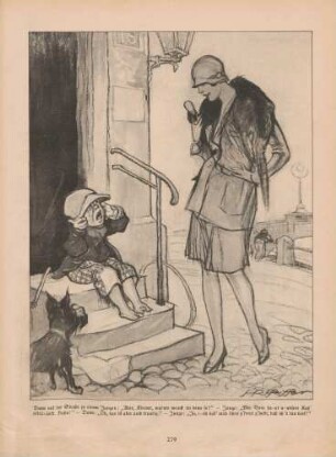 "Dame auf der Straße zu einem Jungen"