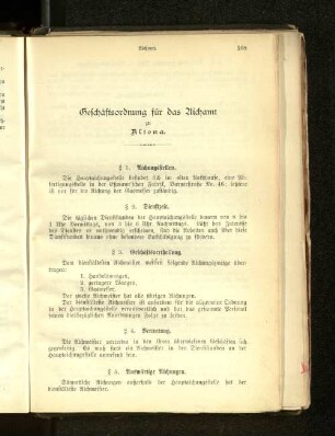 Geschäftsordnung für das Aichamt zu Altona.
