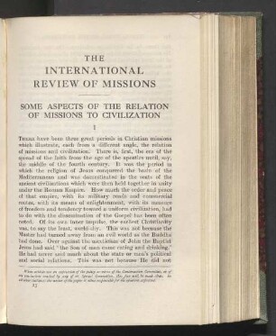 Some aspects of the relation of missions to civilization