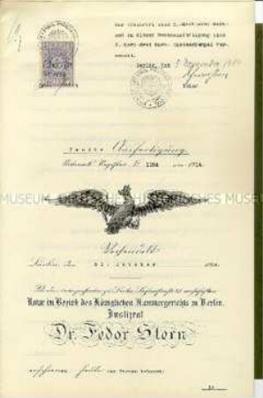 Geschäftsbericht für das Geschäftsjahr 1913/14 mit beglaubigtem Protokoll der Generalversammlung - Sachkonvolut