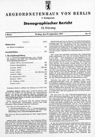 Nr. 12 (12), 22. September 1967