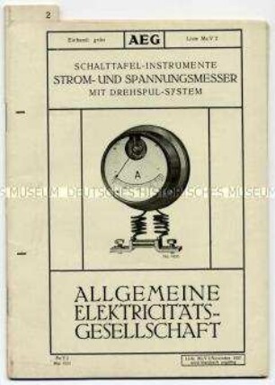 Schalttafel-Instrumente, Strom- und Spannungsmesser mit Drehspul-System