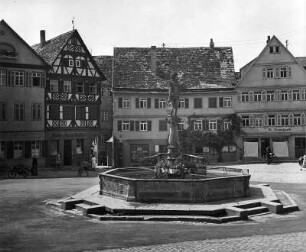 Marktbrunnen (Graf-Albrecht-Brunnen) : Marktbrunnen (Graf-Albrecht-Brunnen). Stein (1554). Öhringen, Marktplatz