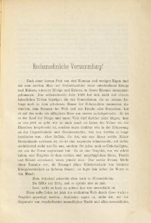 Rede zur Feier des Gedächtnisses Weiland Sr. Majestät des Deutschen Kaisers, Königs von Preussen, Friedrich III. gehalten in der Aula der Christian-Albrechts-Universität am 30. Juni 1888 von F. Blass